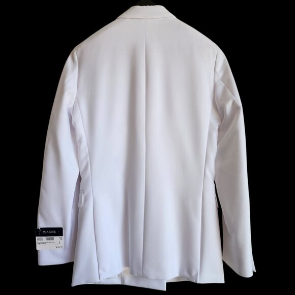 34R White Double Breasted Suit Jacket New Mens Jos A Bank Polyester Peak Lapel - Picture 3 of 17